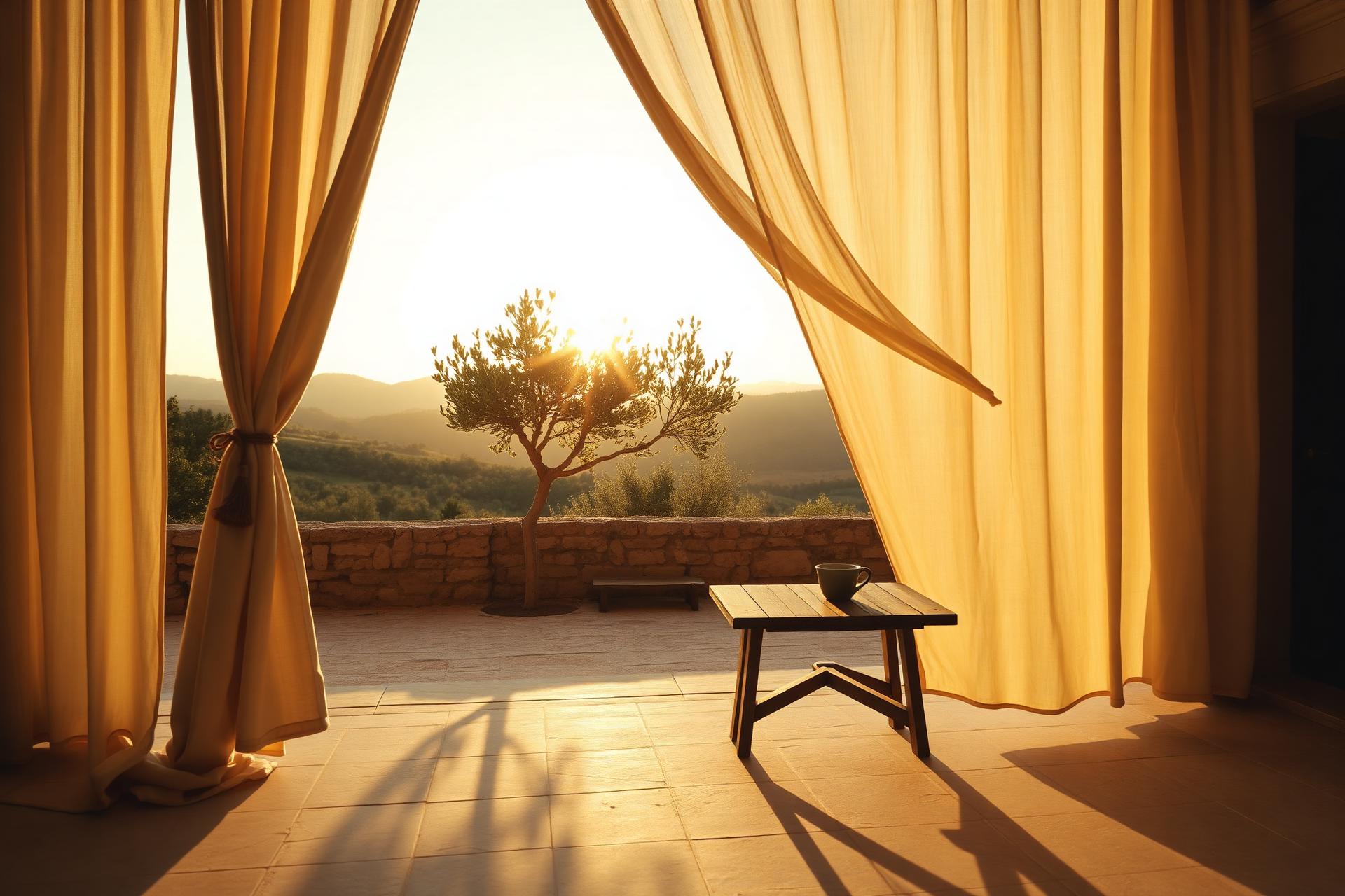 Villa méditerranéenne au coucher du soleil